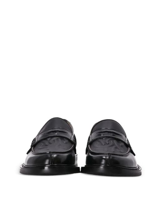 Filling Pieces Black Leather Loafers for men