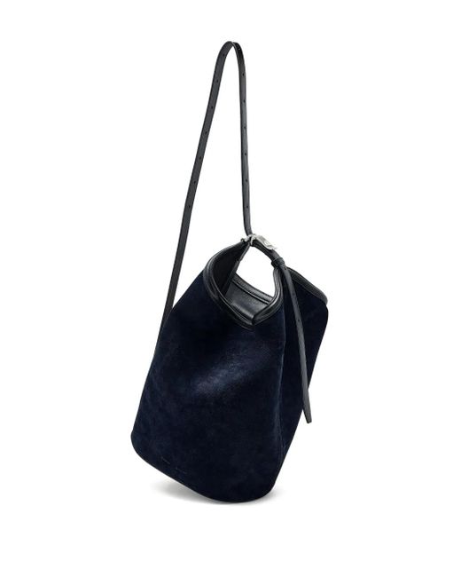 Proenza Schouler Blue Bucket-Shape Suede-Leather Tote Bag