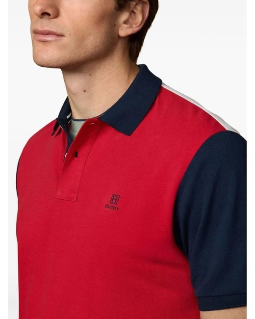 Hackett Red Heritage H Colour-Block Polo Shirt for men