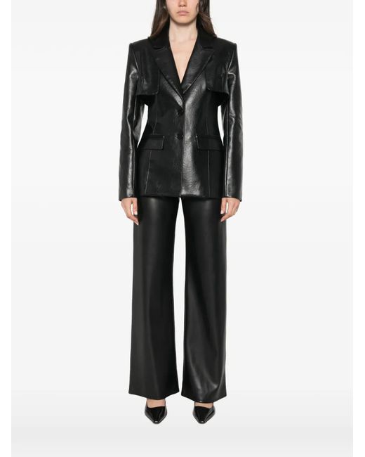 Patrizia Pepe Black Cut-Out Coated Blazer