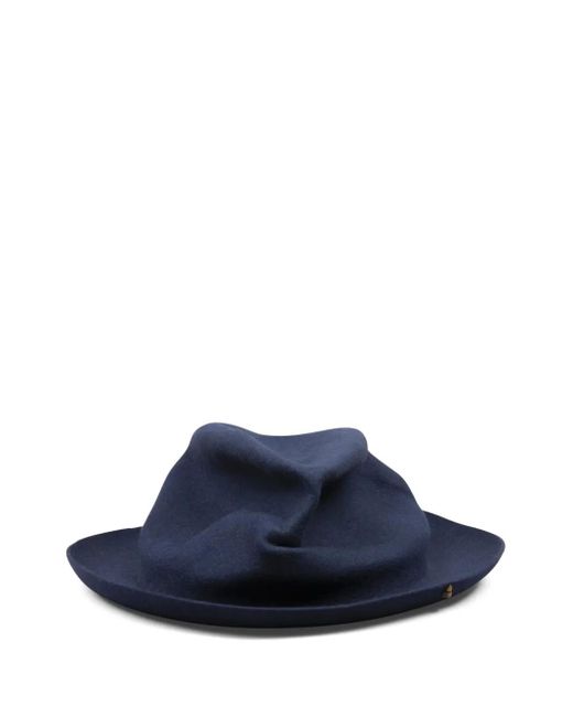 SUPERDUPER Blue Hobo Wool Fedora Hat for men