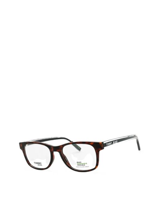 Tommy Hilfiger Black Tortoiseshell-Effect Rectangle-Frame Glasses