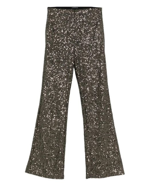 Pantalon Évasé À Sequins Luisa Cerano en coloris Gray