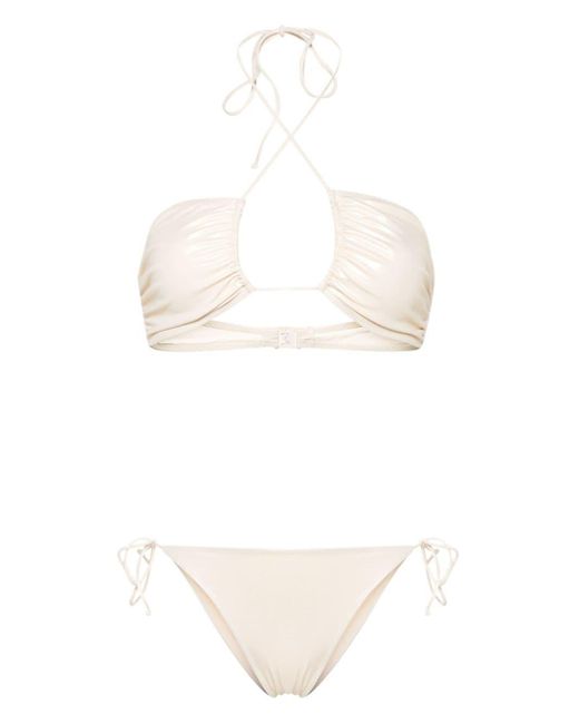 Mc2 Saint Barth White Dahlia Laminated Bikini