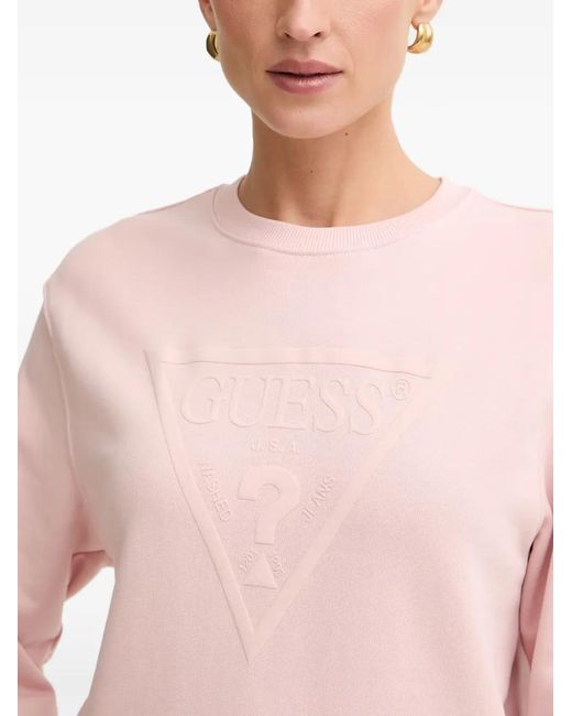 Guess Red Logo-Embossed Jumper