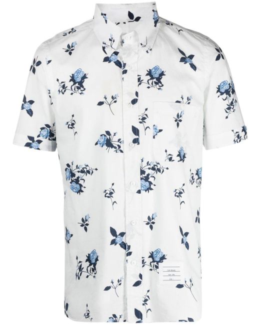 Camisa con estampado floral Thom Browne de hombre de color White
