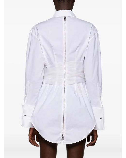 Jean Paul Gaultier ドレープ シャツドレス White