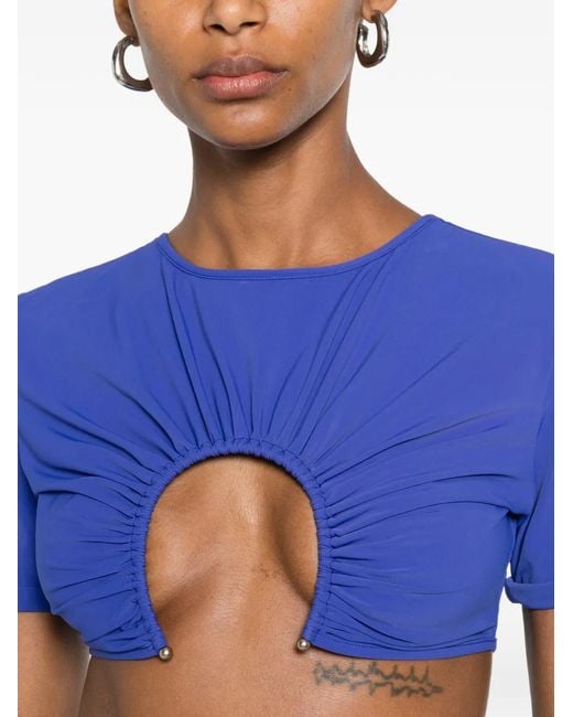 Christopher Esber Blue U-Prong Short-Sleeve Top
