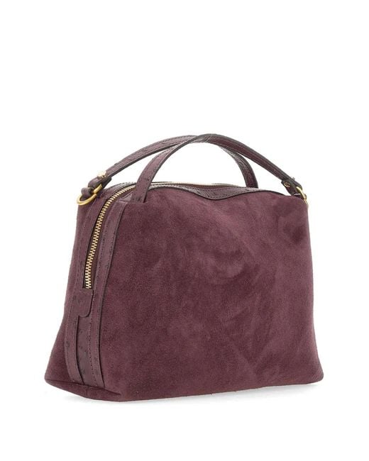 Gianni Chiarini Purple Medium Alifa Suede Tote Bag