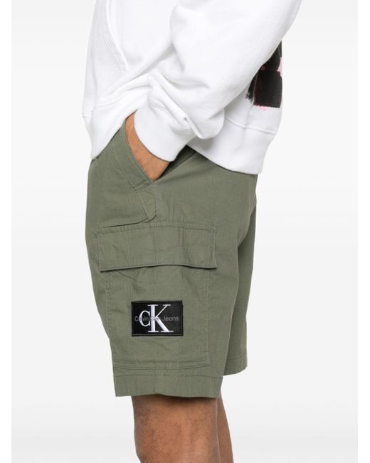 Calvin Klein Cargo-Shorts mit Logo-Applikation in Green für Herren