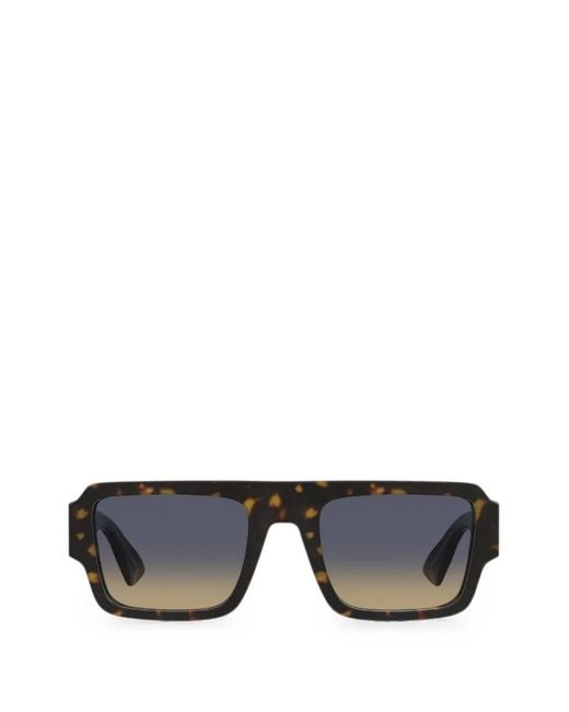 Moschino Black Tortoiseshell-Effect Rectangle-Frame Sunglasses