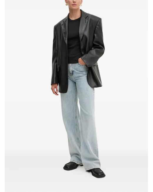 A.L.C. Black Ribbed Long-Sleeve T-Shirt