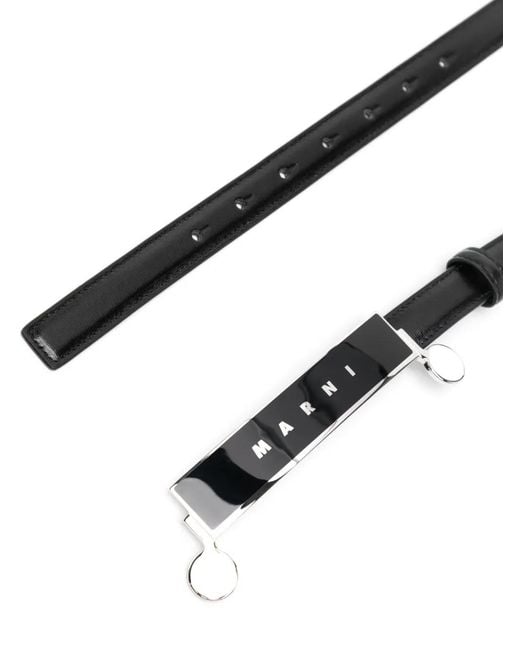 Marni White Logo Belt for men