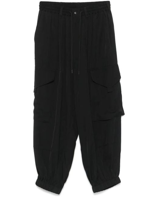 Y-3 Black Twill Cargo Pants for men