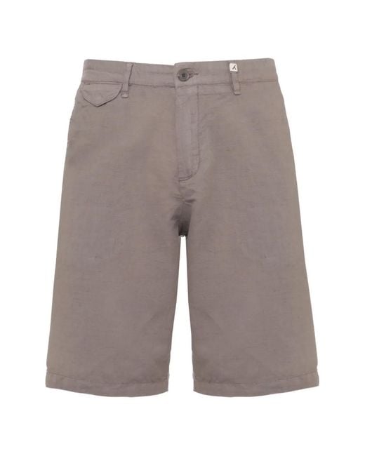 Myths Gray Internal-Drawstring Bermuda Shorts for men
