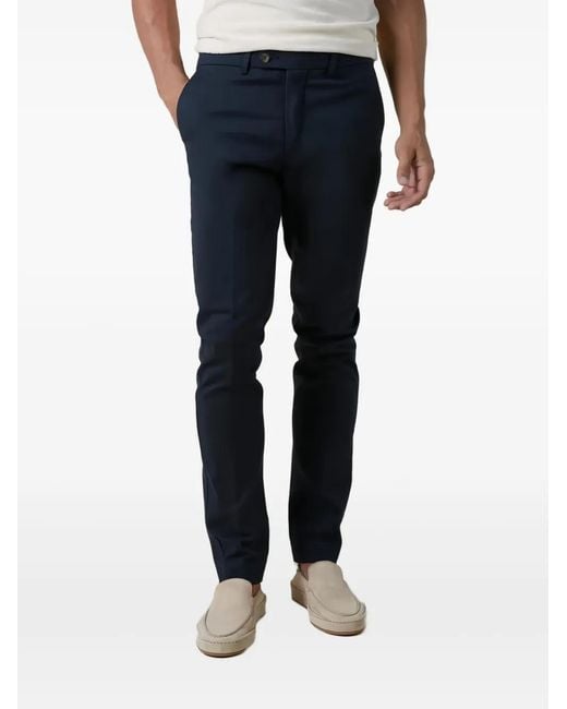 Aurélien Blue Stretch-Cotton Trousers for men