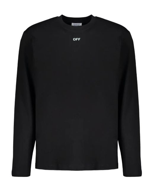 T-Shirt A Maniche Lunghe di Off-White c/o Virgil Abloh in Black da Uomo