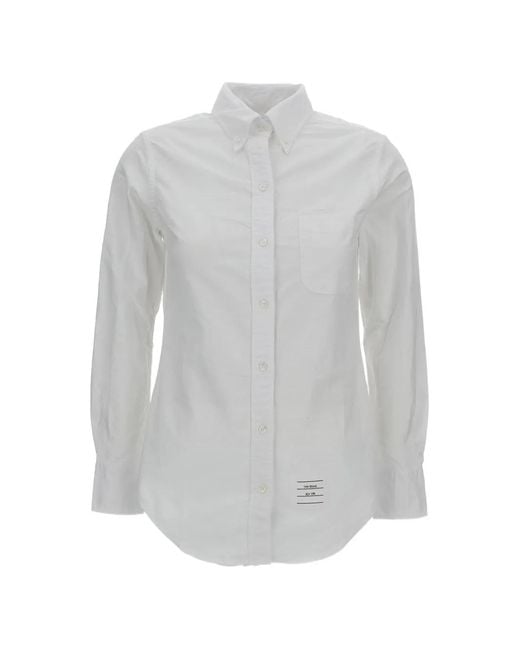 Thom Browne White Hemd Mit Logo-Patch