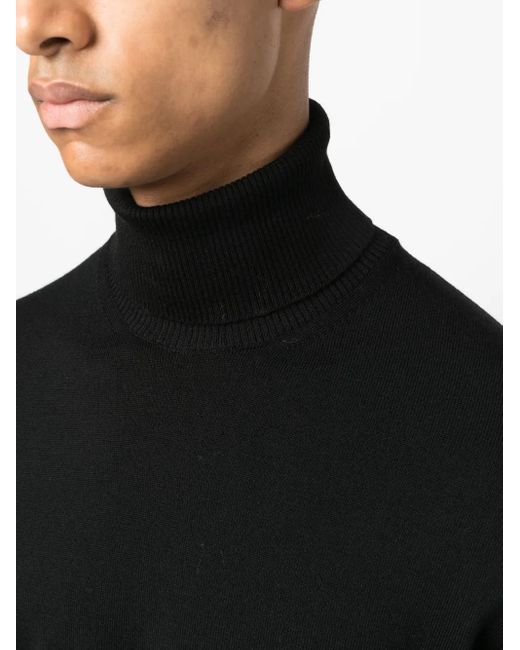 Ballantyne Black Roll-Neck Wool Jumper for men