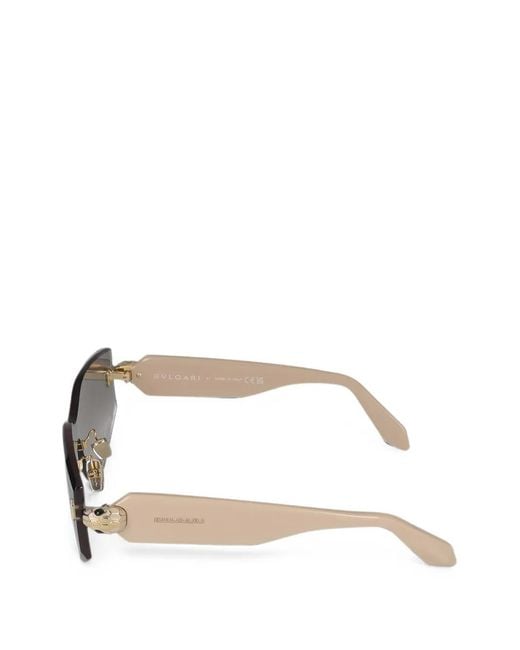BVLGARI White Serpenti Geometric-Frame Sunglasses