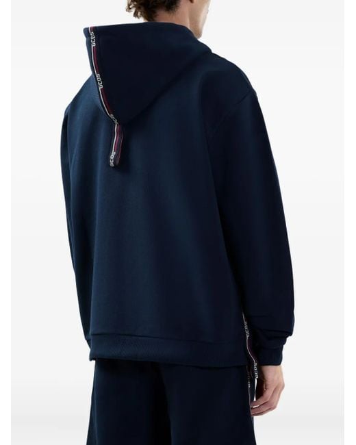 Gcds Blue Logo-Embellishment Hoodie for men