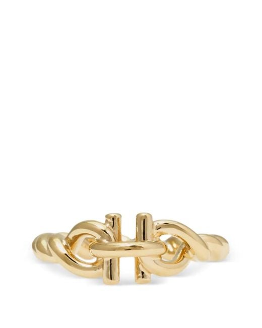 Ferragamo Metallic Gancini Twisted Ring (54 Mm)