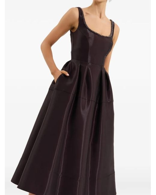 Rebecca Vallance Black Lourdes Beaded Midi Dress