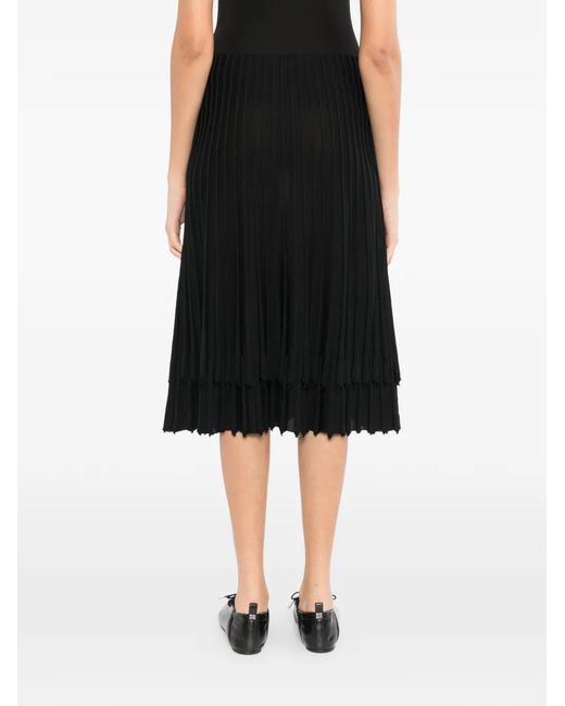 JNBY Black Textured Midi Skirt