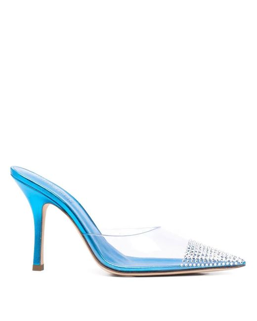 Paris Texas Blue Transparent Crystal Sandals