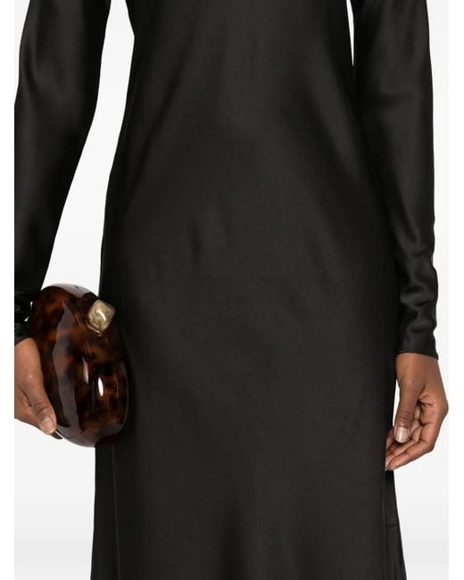 Silkylicious Black Silk Maxi Dress