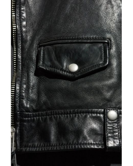 AllSaints Black Milo Biker Jacket for men