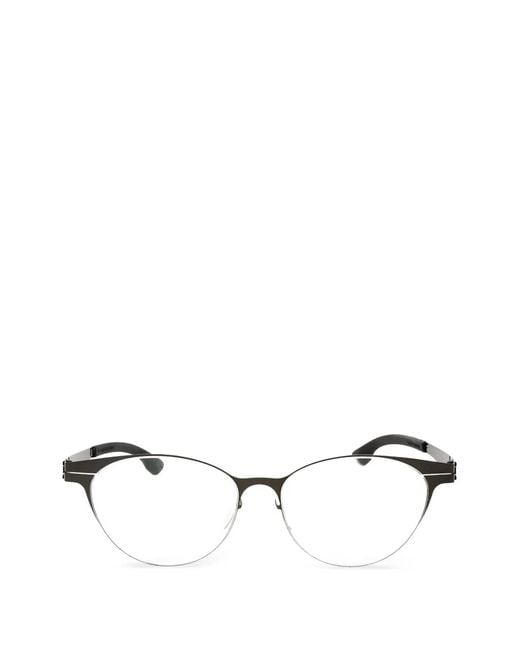 Ic! Berlin White Bossa Nova Oval-Frame Glasses for men