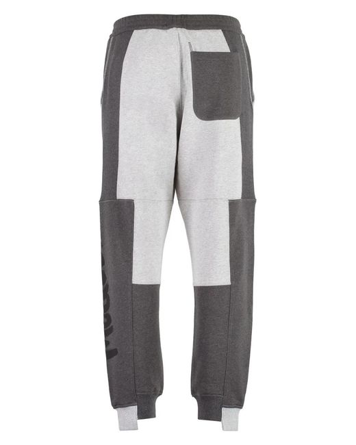 McQueen Gray Patchwork-Design Track Pants for men