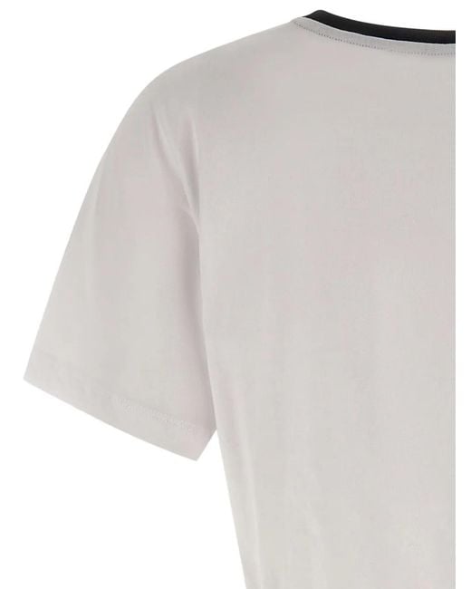 Kaos White Floral-Embroidered Belted T-Shirt
