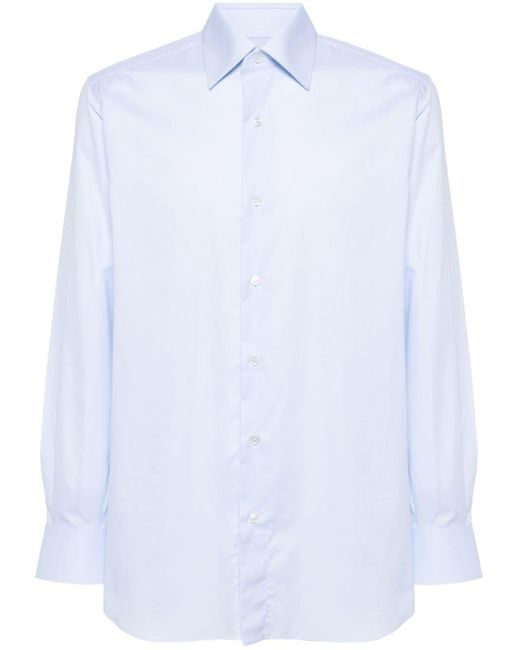 Chemise en coton à design uni Brioni pour homme en coloris White