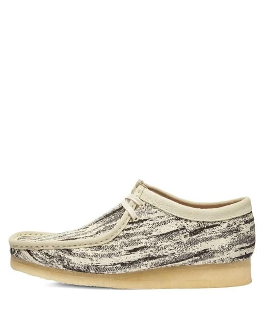 Clarks White Wallabee Fabric Loafers for men