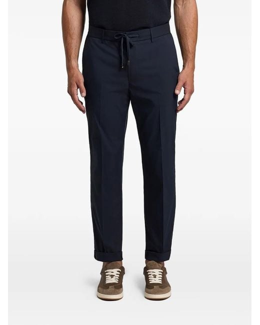 Peserico Blue Drawstring Trousers for men