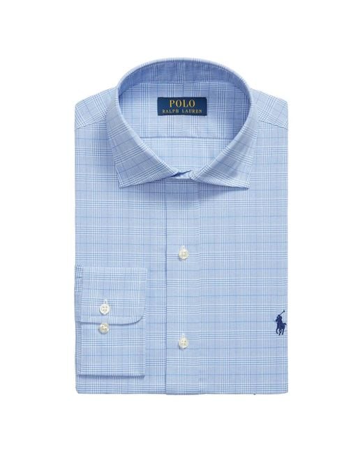 Polo Ralph Lauren Blue Check-Pattern Logo-Embroidered Shirt for men