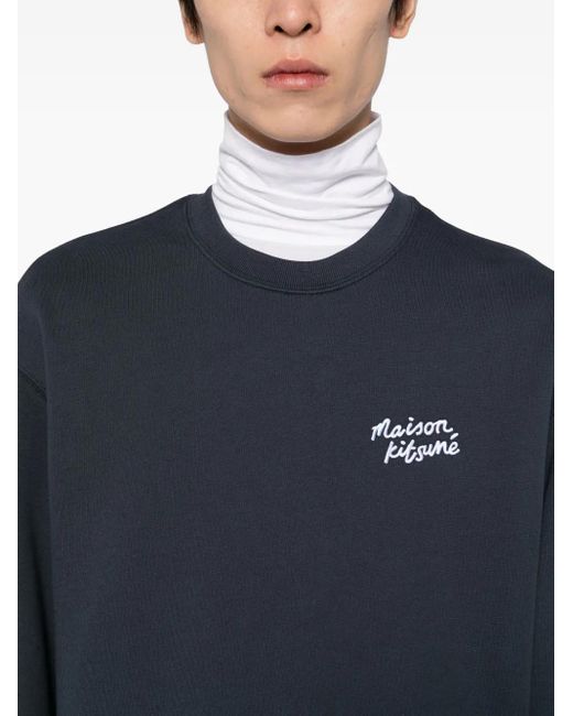 Maison Kitsuné Blue Handwriting Sweatshirt for men