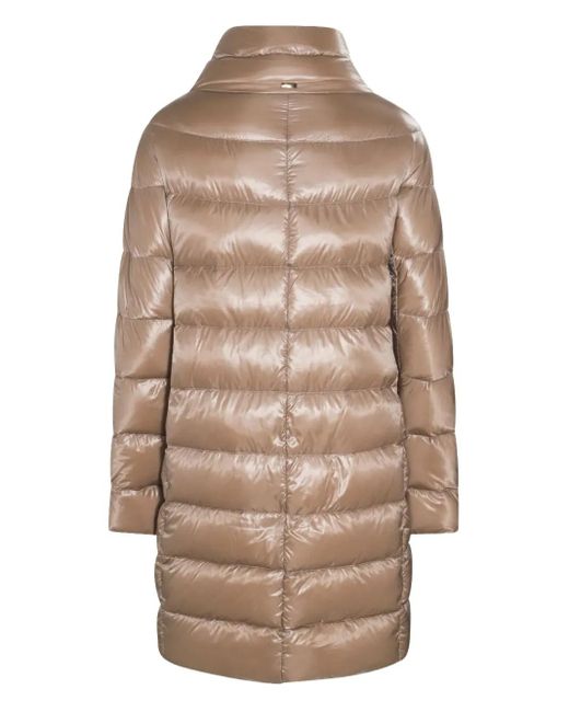 Herno Natural Quilted High-Neck Coat