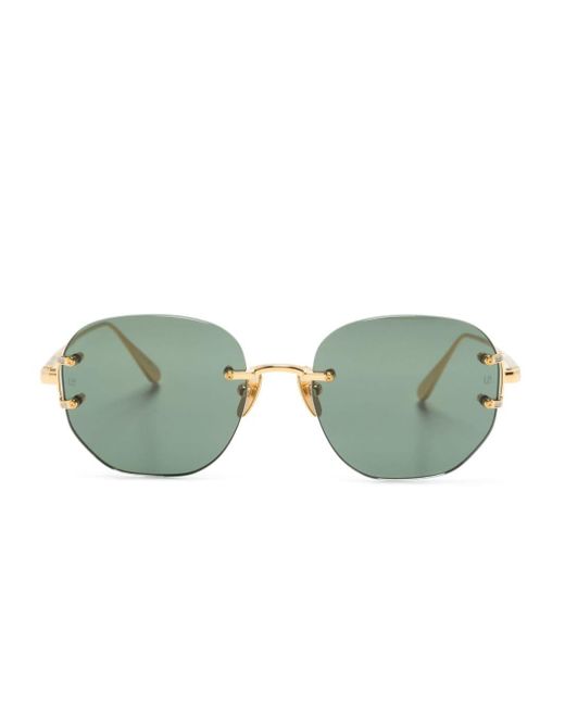 Linda Farrow Green Sandor Geometric-frame Sunglasses