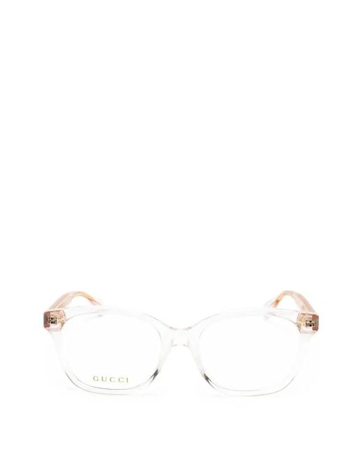 Gucci Natural Rectangle-Frame Glasses