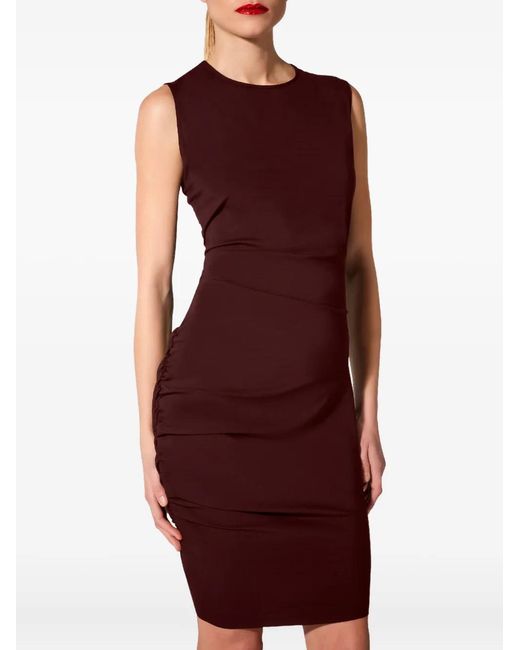 Wolford Purple Gathered Mini Dress