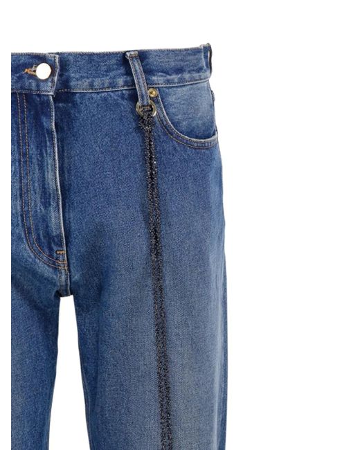 DARKPARK Blue Strap-Embellished Straight-Leg Jeans