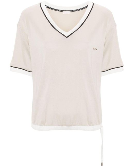 Liu Jo White Piqué-weave T-shirt