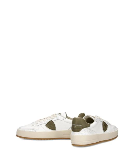 Baskets À Empiècements En Cuir Philippe Model pour homme en coloris White