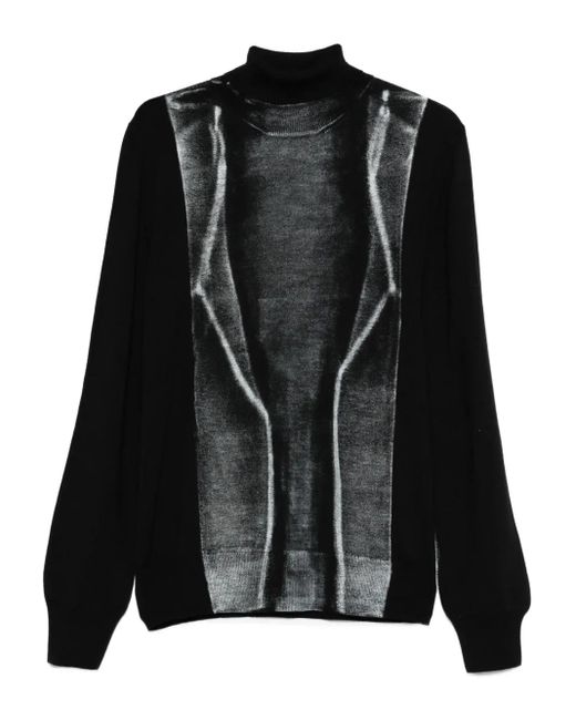 MM6 by Maison Margiela Black High-Neck Panelled Sweater for men