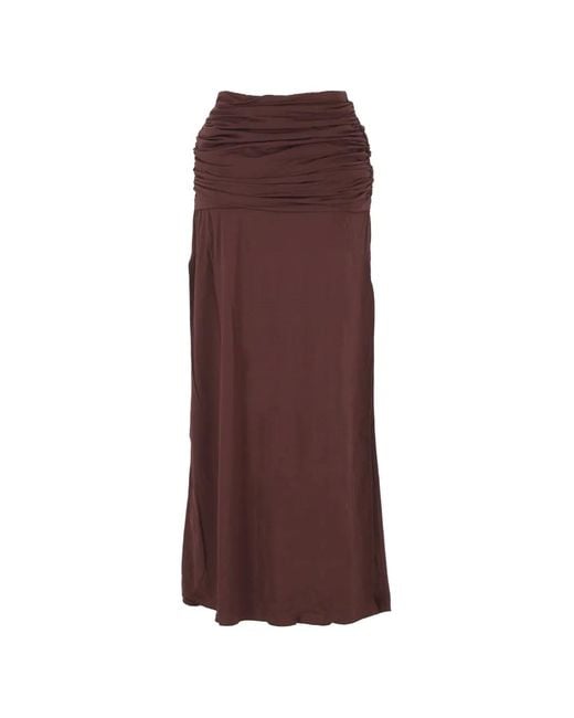 FEDERICA TOSI Purple Ruched Side-Slit Skirt