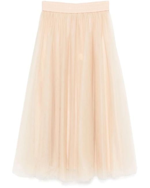 Fabiana Filippi Natural Tulle Midi Skirt
