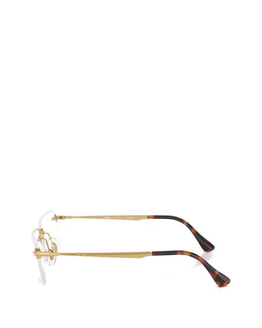 Persol White Rimless Rectangle-Frame Glasses